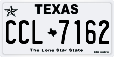 TX license plate CCL7162