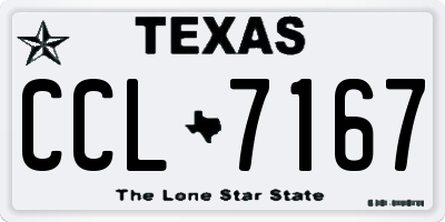 TX license plate CCL7167