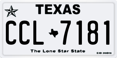 TX license plate CCL7181
