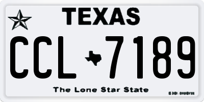 TX license plate CCL7189