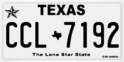 TX license plate CCL7192