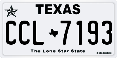 TX license plate CCL7193