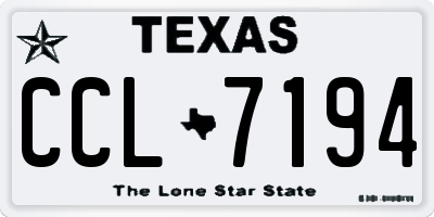 TX license plate CCL7194