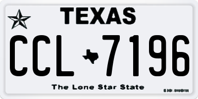 TX license plate CCL7196