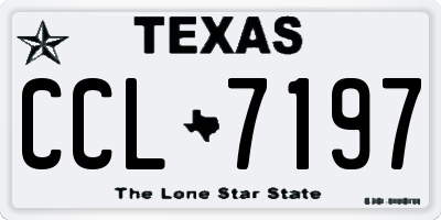 TX license plate CCL7197