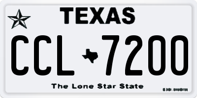 TX license plate CCL7200