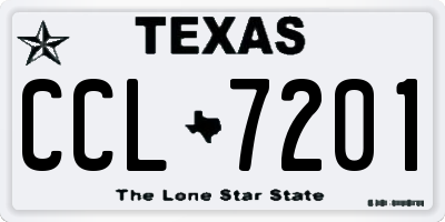 TX license plate CCL7201