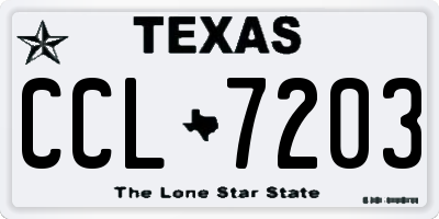 TX license plate CCL7203