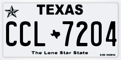 TX license plate CCL7204