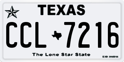 TX license plate CCL7216