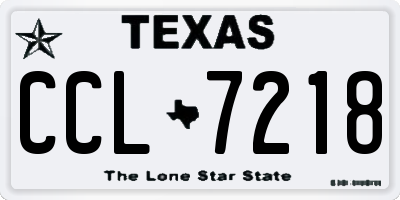 TX license plate CCL7218