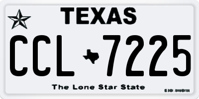 TX license plate CCL7225