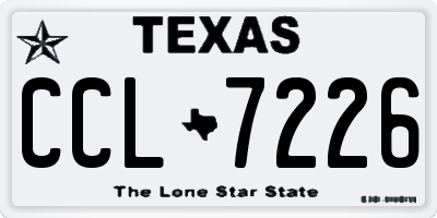TX license plate CCL7226