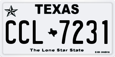 TX license plate CCL7231