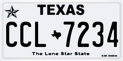 TX license plate CCL7234