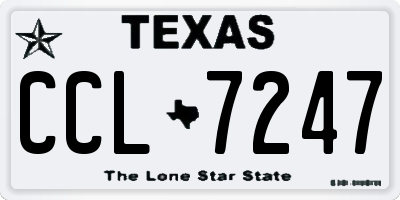 TX license plate CCL7247