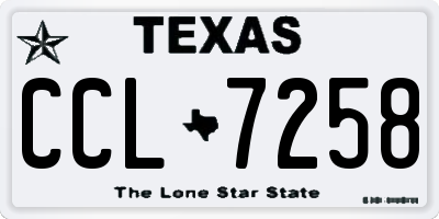 TX license plate CCL7258
