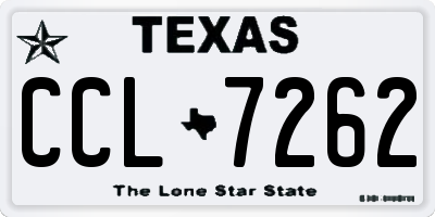 TX license plate CCL7262