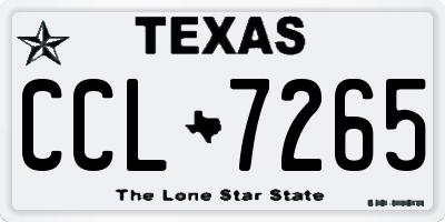 TX license plate CCL7265