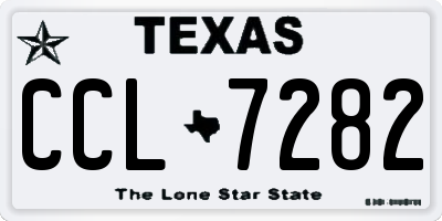 TX license plate CCL7282