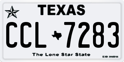 TX license plate CCL7283