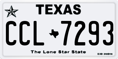 TX license plate CCL7293