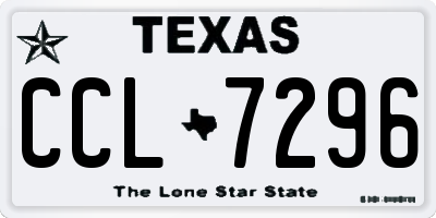 TX license plate CCL7296
