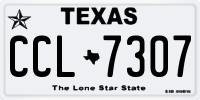 TX license plate CCL7307
