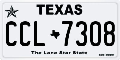 TX license plate CCL7308