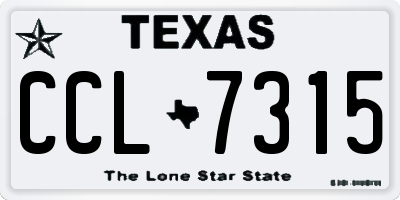 TX license plate CCL7315
