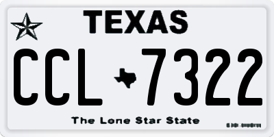 TX license plate CCL7322