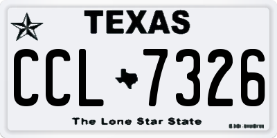TX license plate CCL7326