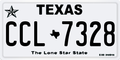 TX license plate CCL7328