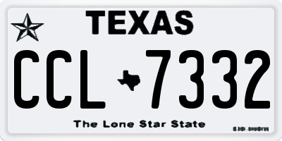 TX license plate CCL7332