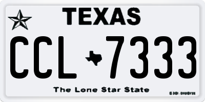 TX license plate CCL7333