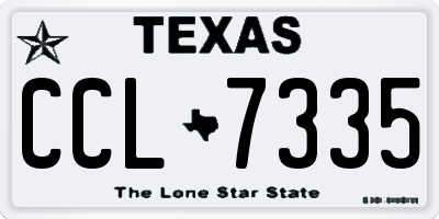 TX license plate CCL7335