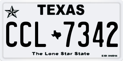 TX license plate CCL7342