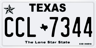 TX license plate CCL7344