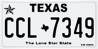 TX license plate CCL7349