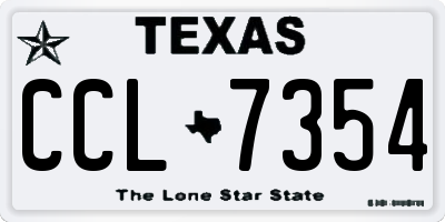 TX license plate CCL7354