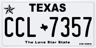 TX license plate CCL7357