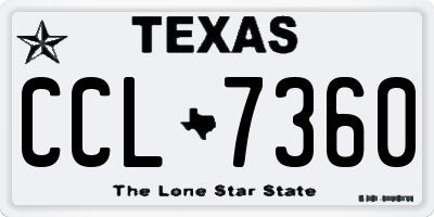 TX license plate CCL7360