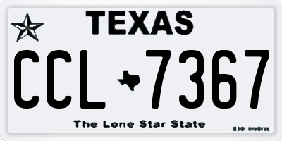 TX license plate CCL7367