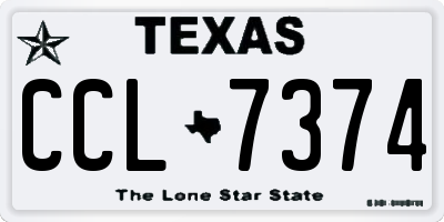 TX license plate CCL7374