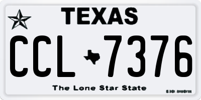 TX license plate CCL7376