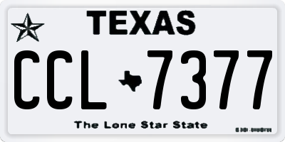 TX license plate CCL7377