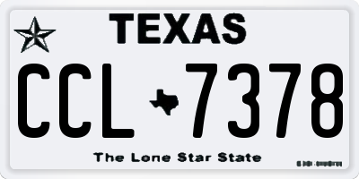 TX license plate CCL7378