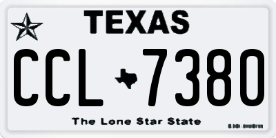 TX license plate CCL7380