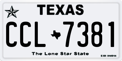 TX license plate CCL7381