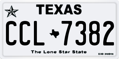 TX license plate CCL7382